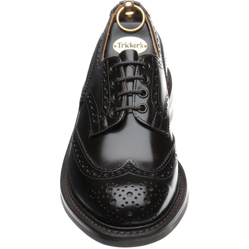 Product image for Trickers Bourton (Rubber) mens rubber-soled brogues in dark brown bookbinder