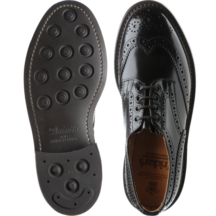 Product image for Trickers Bourton (Rubber) mens rubber-soled brogues in dark brown bookbinder