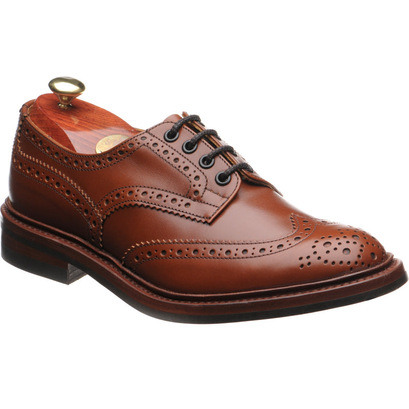 Product image for Trickers Bourton (Rubber) mens rubber-soled brogues in marron calf