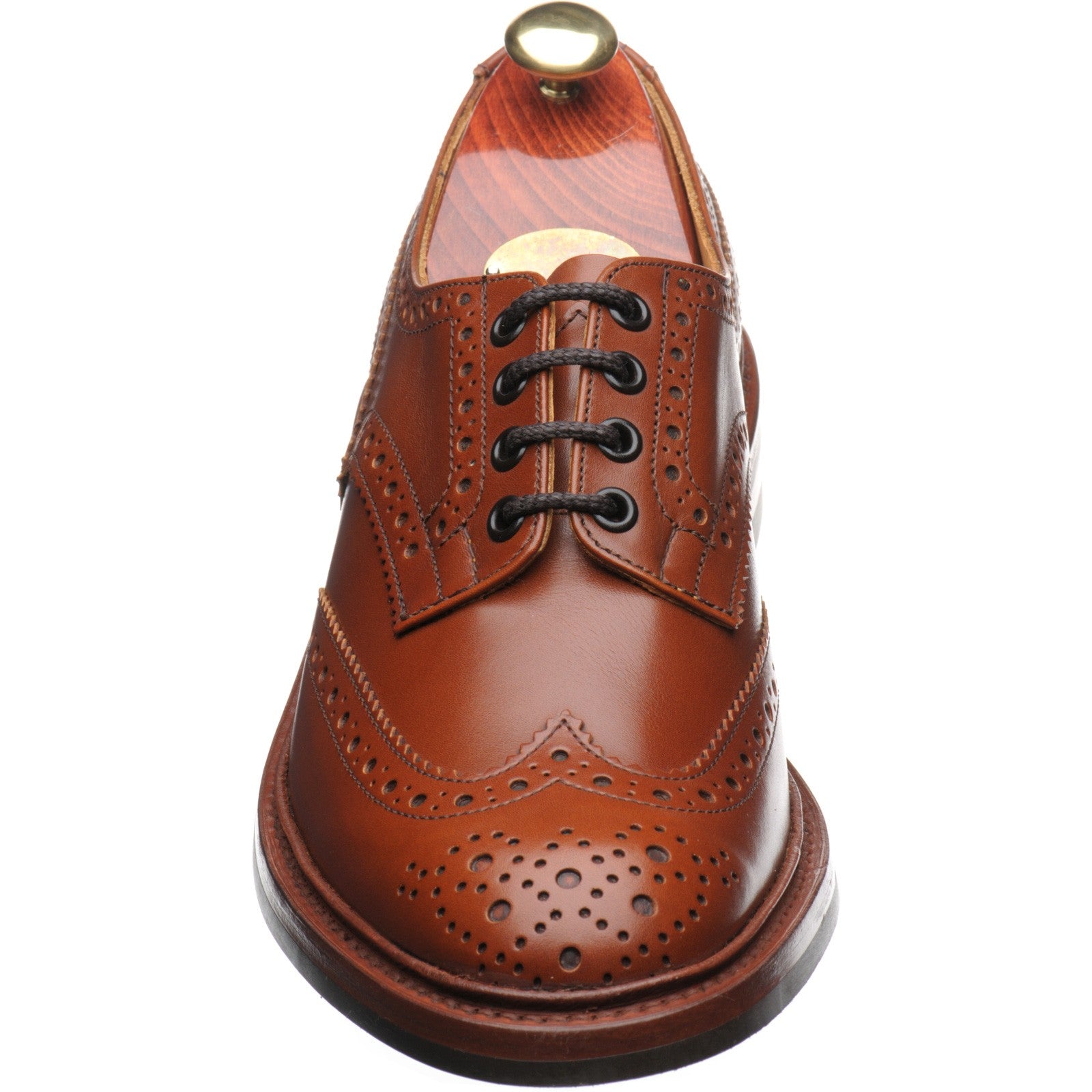 Product image for Trickers Bourton (Rubber) mens rubber-soled brogues in marron calf