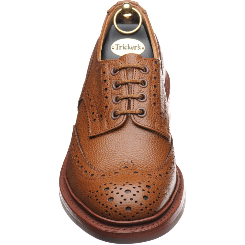 Product image for Trickers Bourton (Rubber) mens rubber-soled brogues in sienna scotch grain
