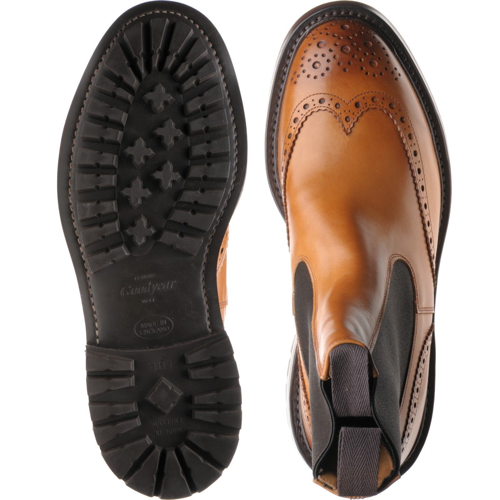 T*K様 henry cuir EUROPEEN Trickers Henry mens rubber-soled brogue boots in 1001 calf