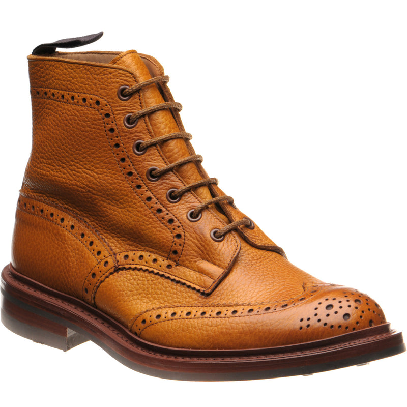 Product image for Trickers Stow (Rubber) mens rubber-soled brogue boots in acorn muflone