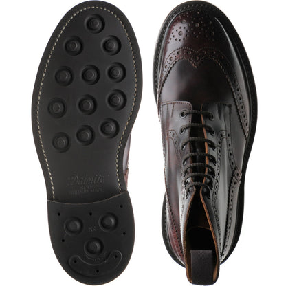Product image for Trickers Stow (Rubber) mens rubber-soled brogue boots in burgundy museum calf