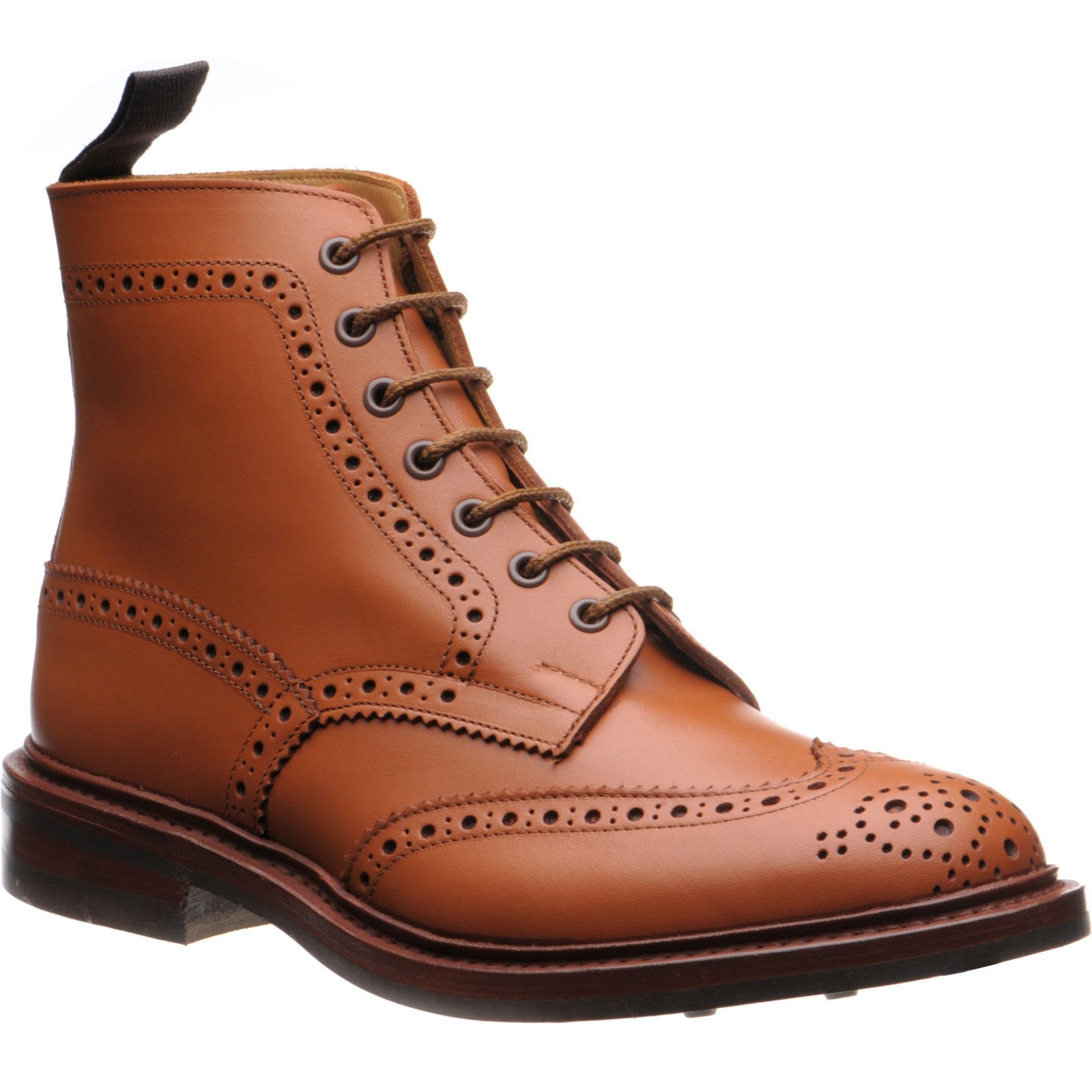 Stow rubber soled brogue boots c shade calf