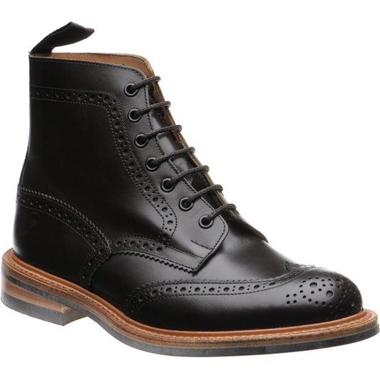 Product image for Trickers Stow (Rubber) mens rubber-soled brogue boots in cafe burnished calf