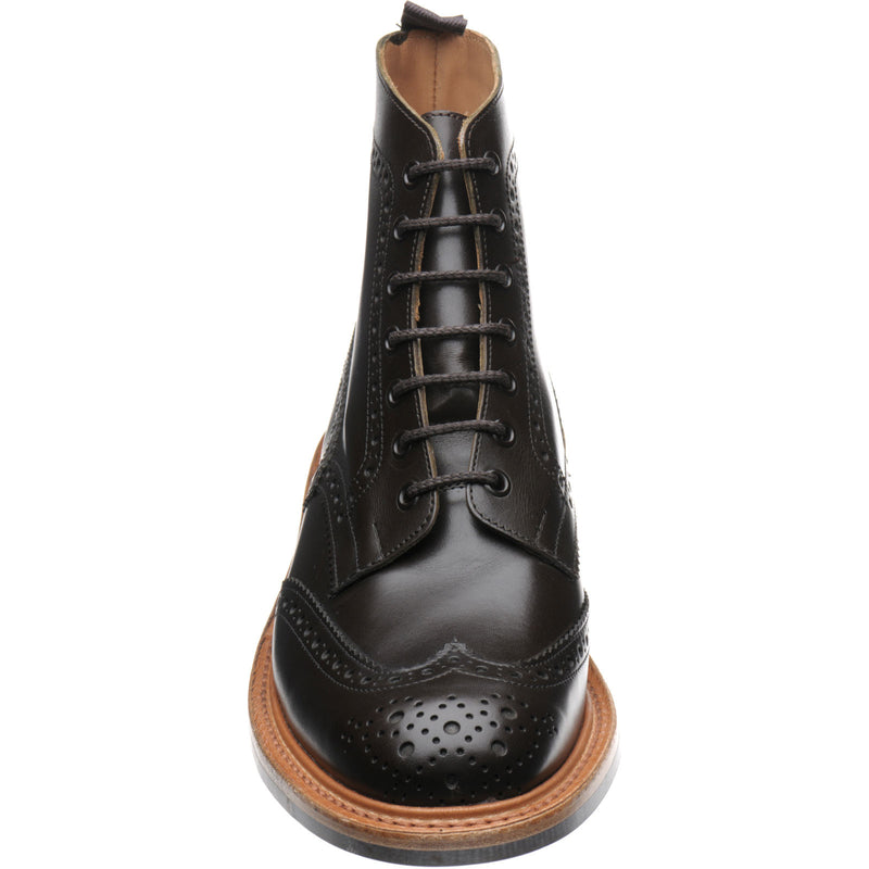 Product image for Trickers Stow (Rubber) mens rubber-soled brogue boots in cafe burnished calf