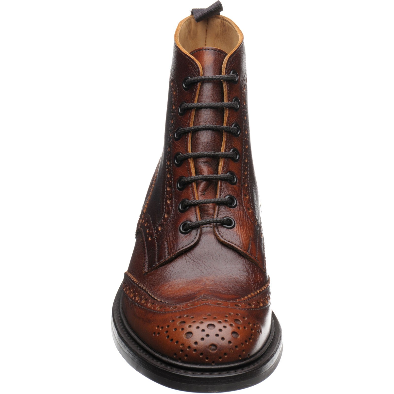 Product image for Trickers Stow (Rubber) mens rubber-soled brogue boots in caramel kudu