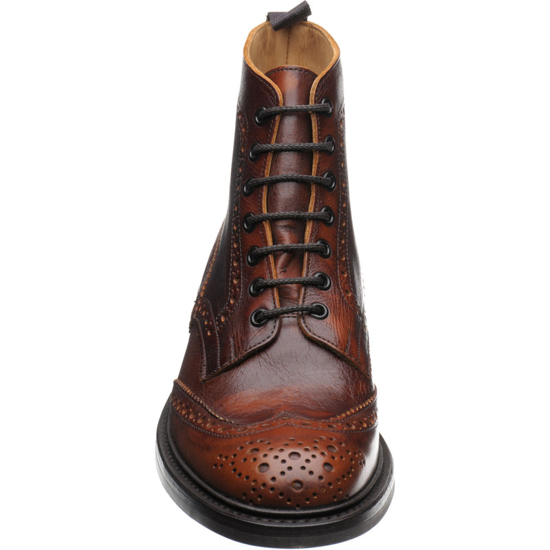 Product image for Trickers Stow (Rubber) mens rubber-soled brogue boots in caramel kudu
