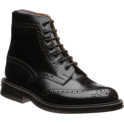 Product image for Trickers Stow (Rubber) mens rubber-soled brogue boots in dark brown bookbinder