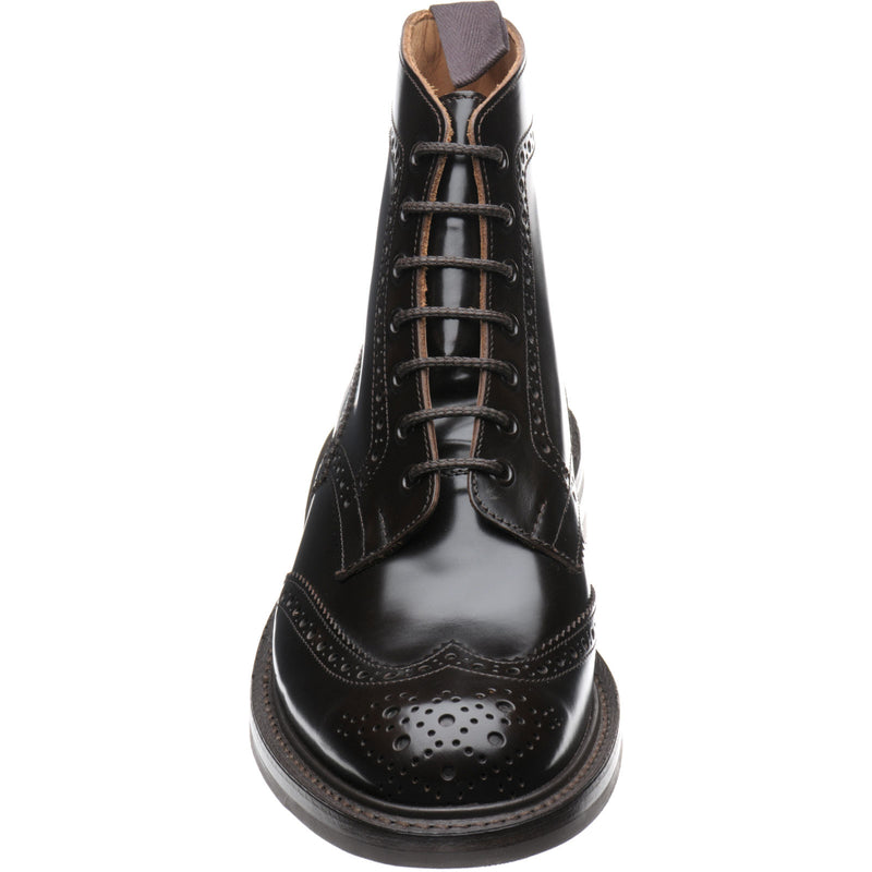 Product image for Trickers Stow (Rubber) mens rubber-soled brogue boots in dark brown bookbinder