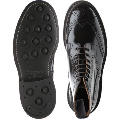Product image for Trickers Stow (Rubber) mens rubber-soled brogue boots in dark brown bookbinder