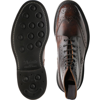 Product image for Trickers Stow (Rubber) mens rubber-soled brogue boots in dark brown museum calf