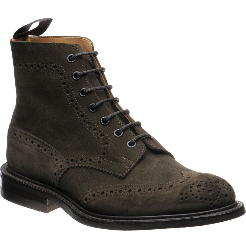 Product image for Trickers Stow (Rubber) mens rubber-soled brogue boots in earth ox reversed