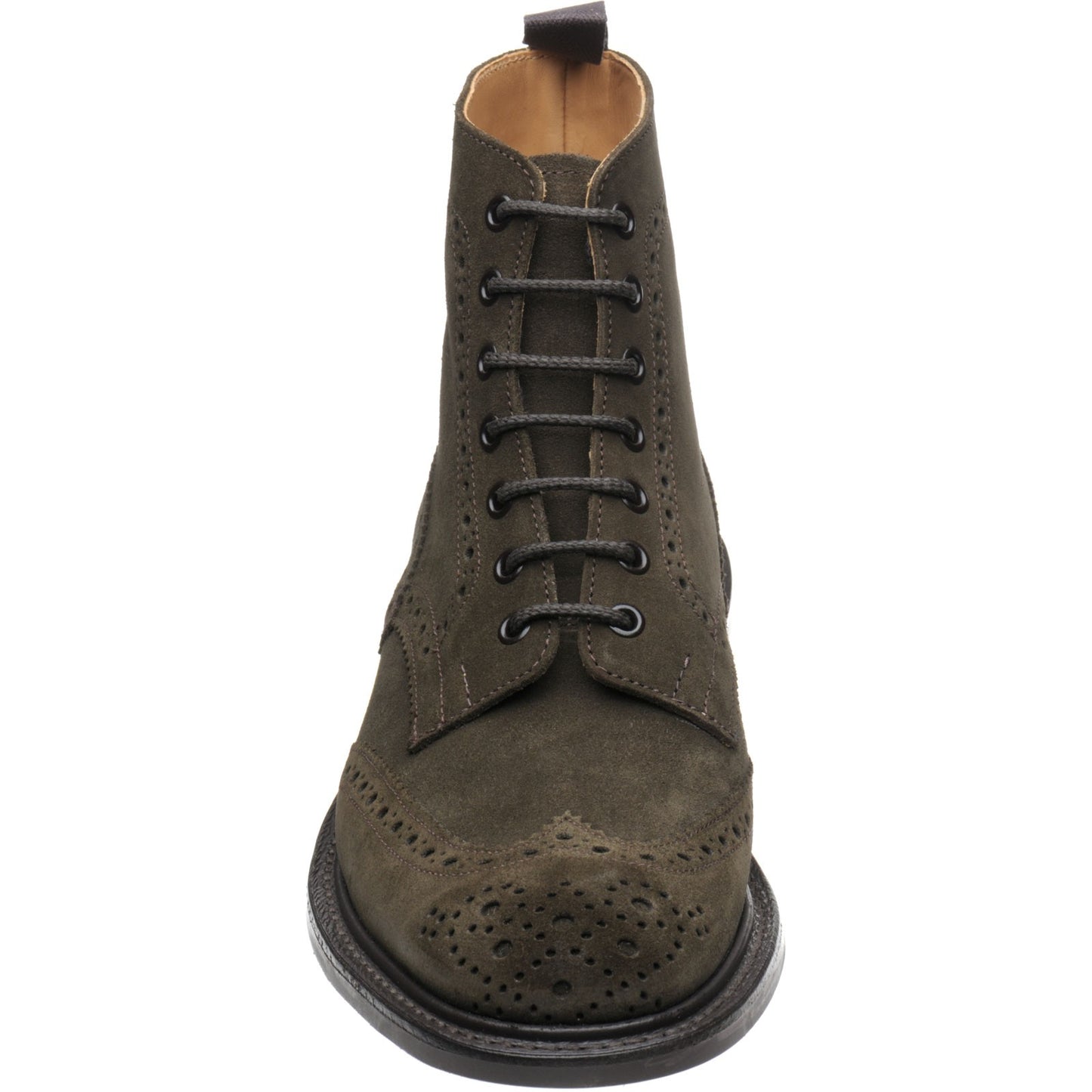 Product image for Trickers Stow (Rubber) mens rubber-soled brogue boots in earth ox reversed