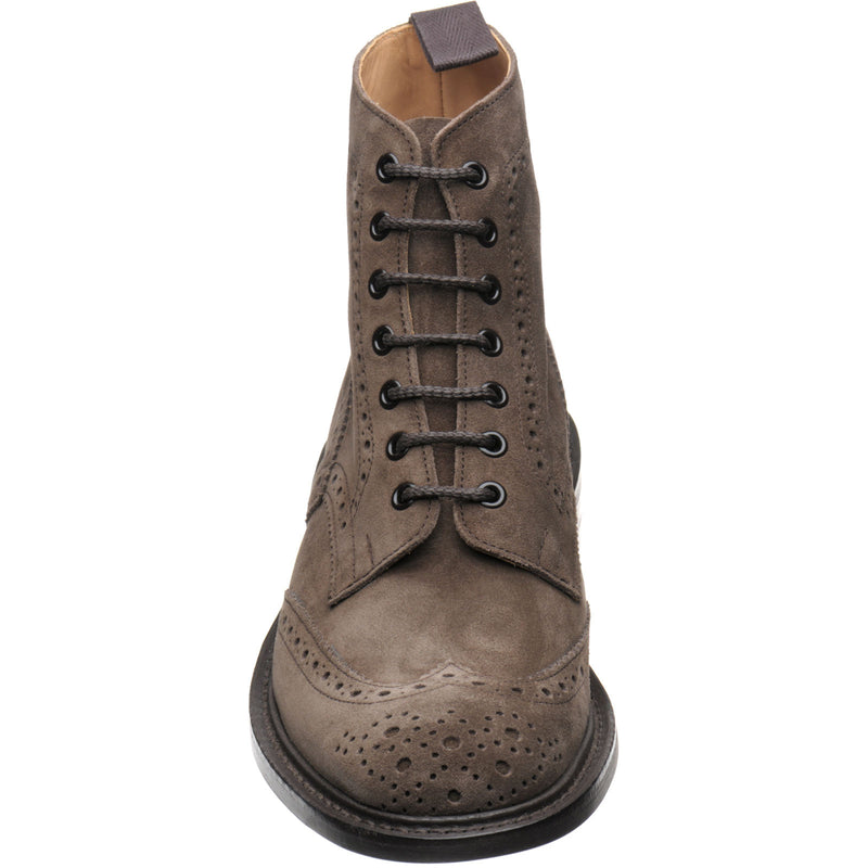 Product image for Trickers Stow (Rubber) mens rubber-soled brogue boots in flint repello suede