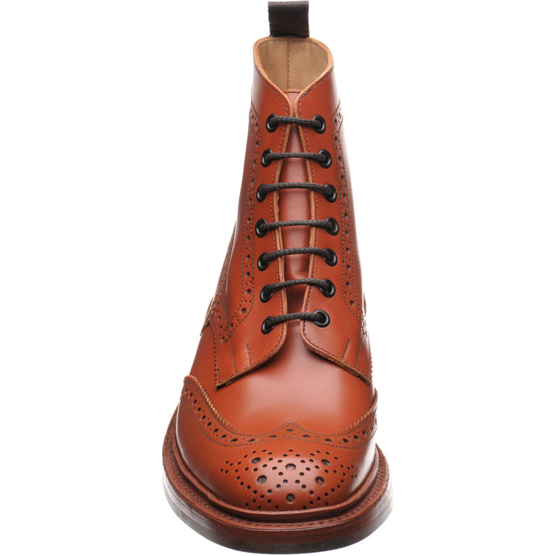 Product image for Trickers Stow (Rubber) mens rubber-soled brogue boots in moccasin brown