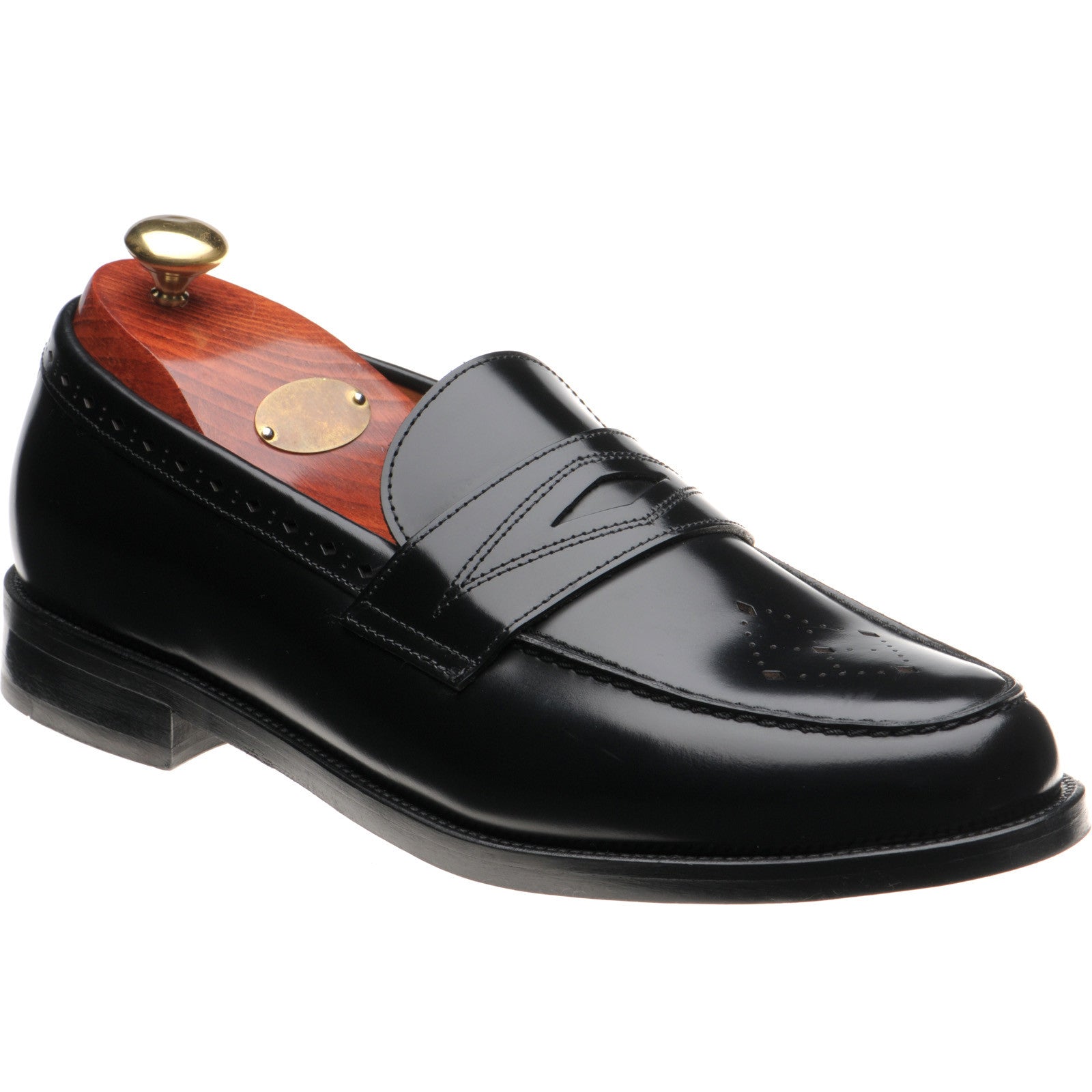 Product image for Wildsmith Model 110 mens two-tone rubber-soled loafers in black polished (second)