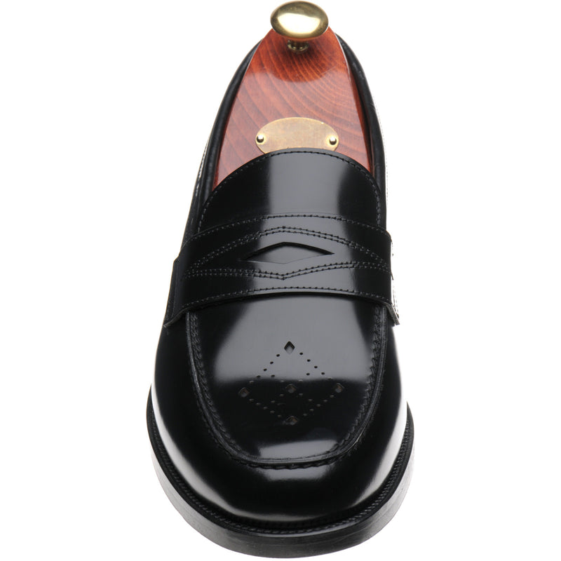 Product image for Wildsmith Model 110 mens two-tone rubber-soled loafers in black polished