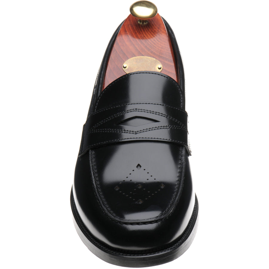 Product image for Wildsmith Model 110 mens two-tone rubber-soled loafers in black polished (second)
