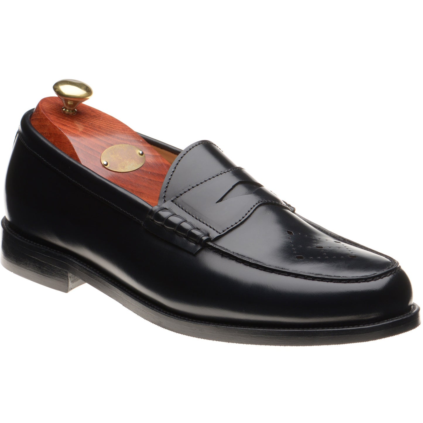 Product image for Wildsmith Model 111 mens rubber-soled loafers in black polished