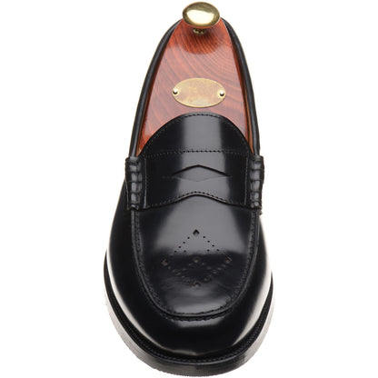Product image for Wildsmith Model 111 mens rubber-soled loafers in black polished