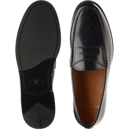 Product image for Wildsmith Model 111 mens rubber-soled loafers in black polished