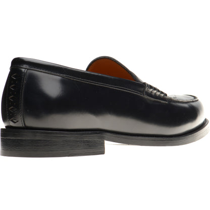 Product image for Wildsmith Model 111 mens rubber-soled loafers in black polished