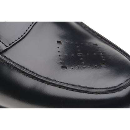 Product image for Wildsmith Model 111 mens rubber-soled loafers in black polished