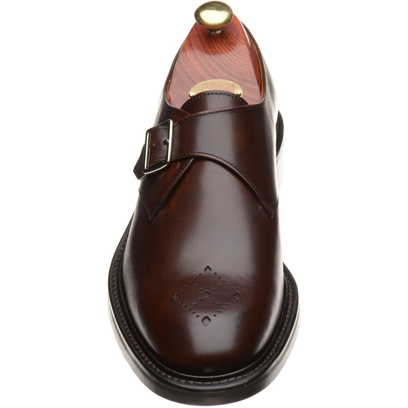 Product image for Wildsmith Model 120 mens rubber-soled monk shoes in dark brown calf