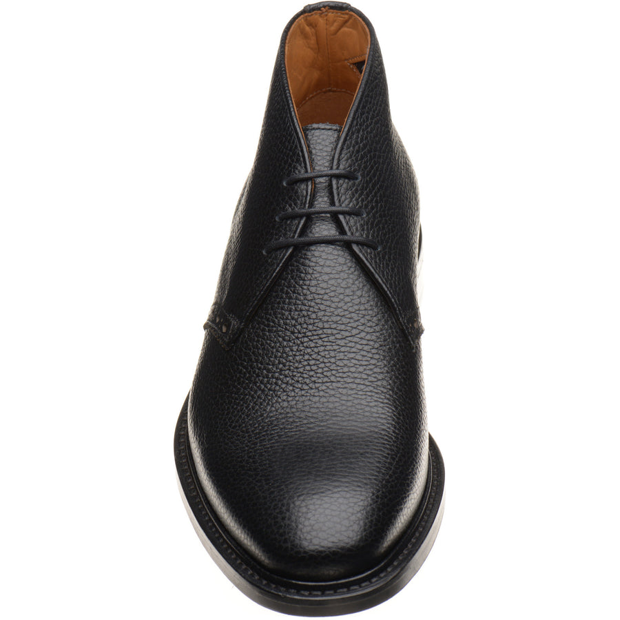 Product image for Wildsmith Model 12 mens rubber-soled Chukka boots in black grain