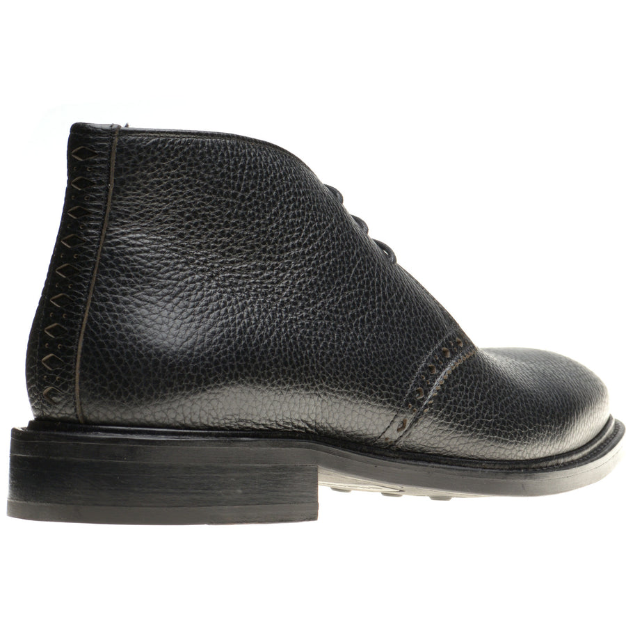 Product image for Wildsmith Model 12 mens rubber-soled Chukka boots in black grain