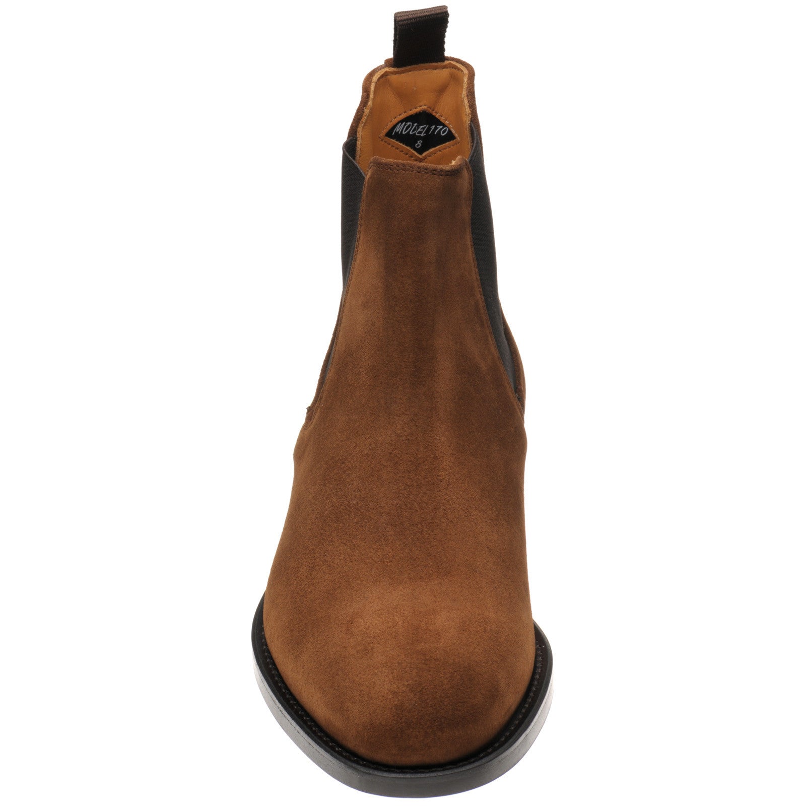 Product image for Wildsmith Model 170 mens rubber-soled Chelsea boots in tobacco suede (second)