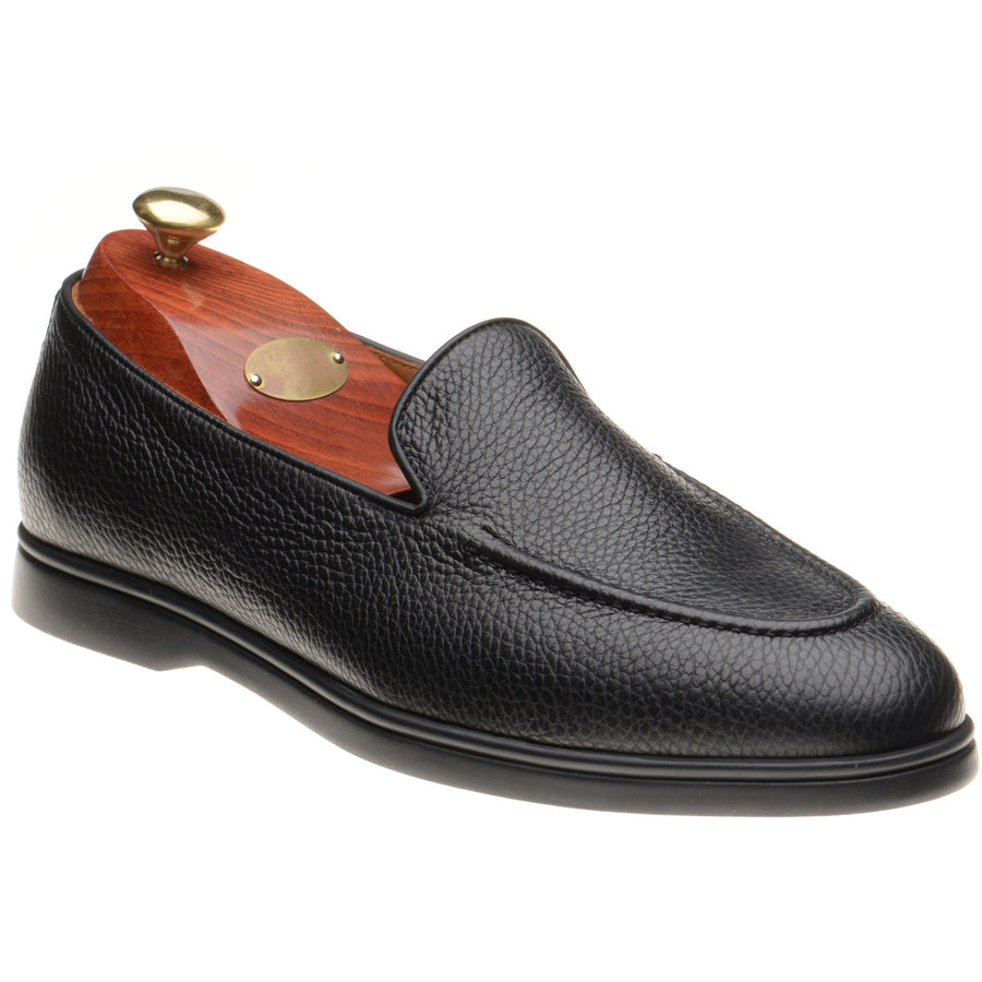 Product image for Wildsmith Model 1 mens rubber-soled loafers in black grain (second)