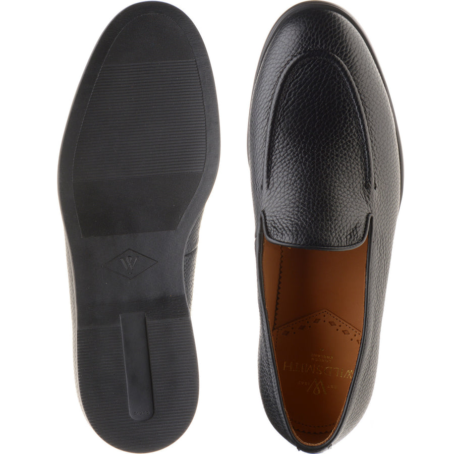 Product image for Wildsmith Model 1 mens rubber-soled loafers in black grain (second)