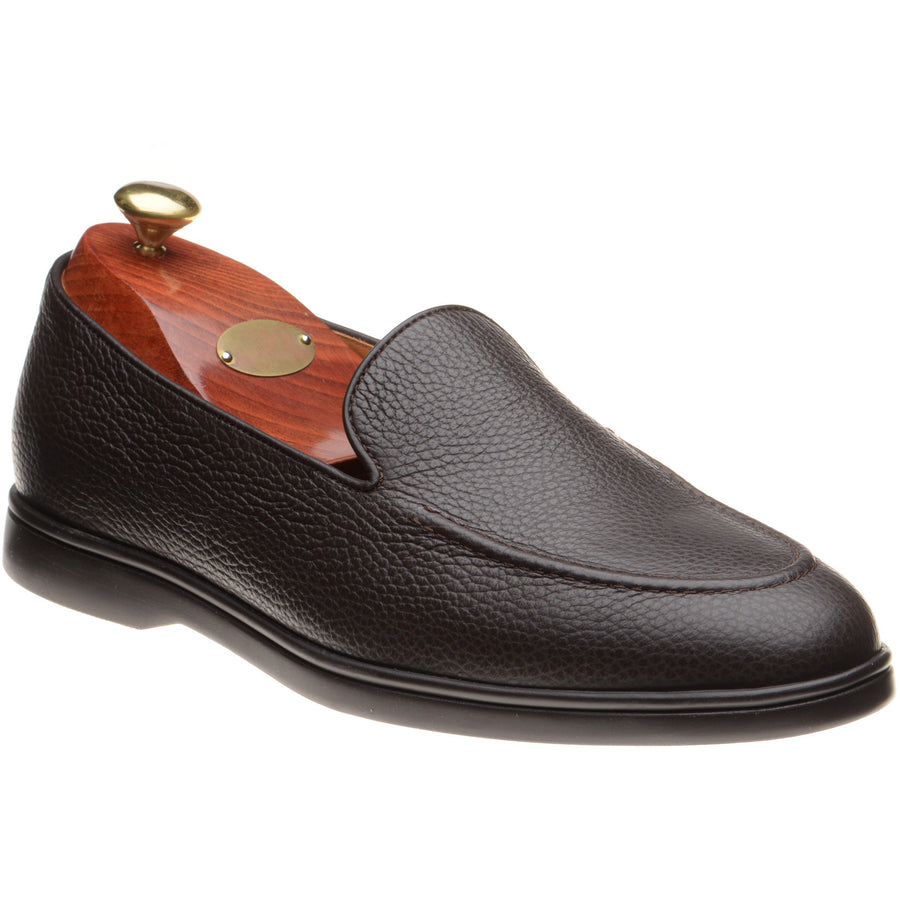 Product image for Wildsmith Model 1 mens rubber-soled loafers in dark brown grain (second)