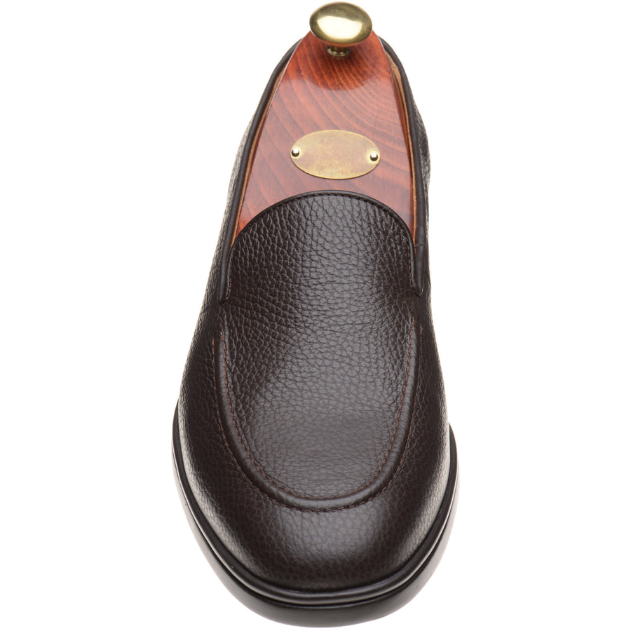 Product image for Wildsmith Model 1 mens rubber-soled loafers in dark brown grain (second)