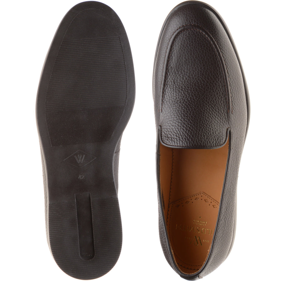Product image for Wildsmith Model 1 mens rubber-soled loafers in dark brown grain (second)