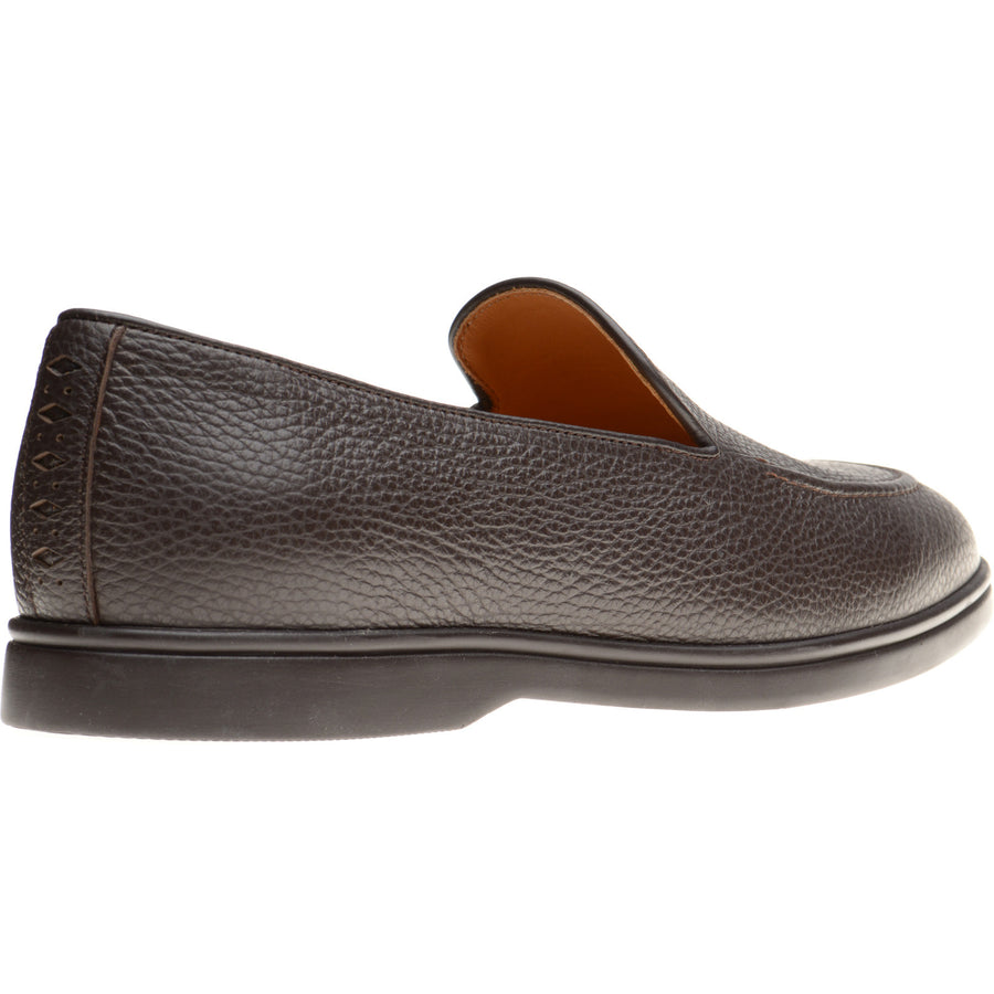 Product image for Wildsmith Model 1 mens rubber-soled loafers in dark brown grain (second)