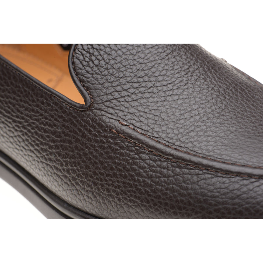 Product image for Wildsmith Model 1 mens rubber-soled loafers in dark brown grain (second)