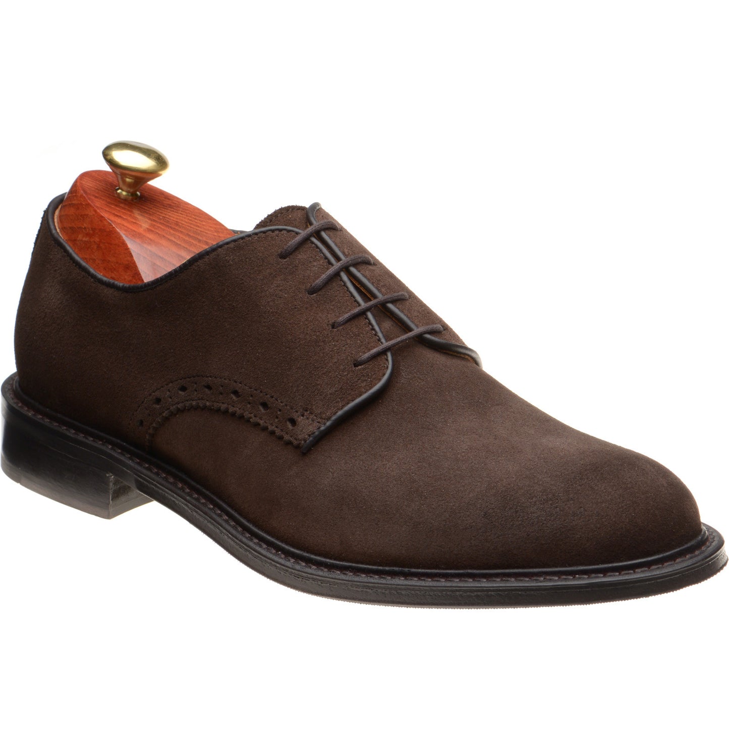 Product image for Wildsmith Model 26 mens rubber-soled Derby shoes in dark brown suede (second)