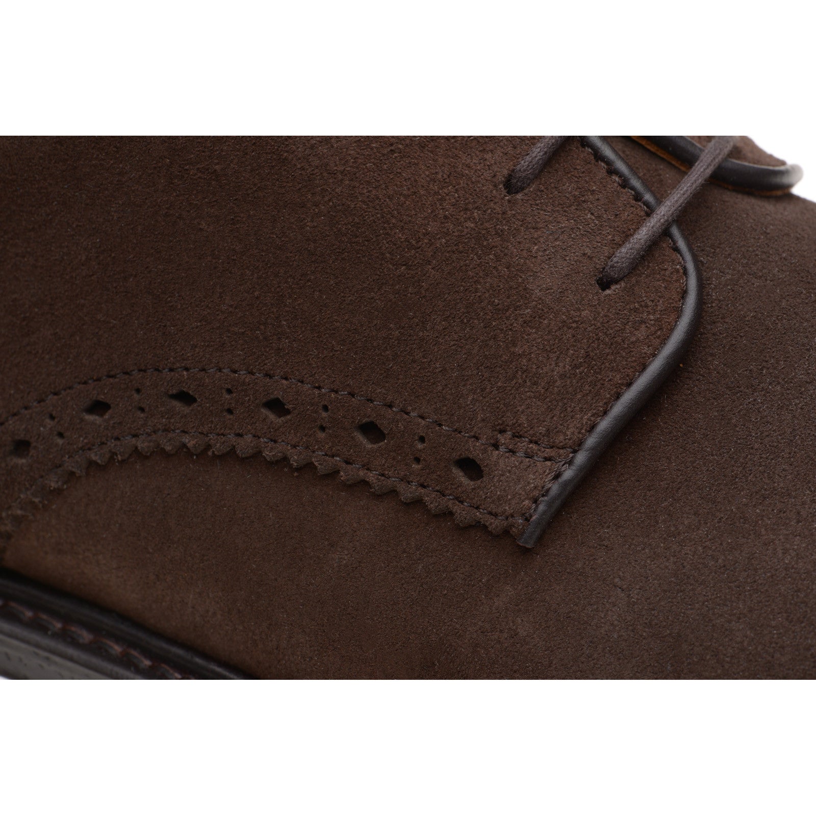 Product image for Wildsmith Model 26 mens rubber-soled Derby shoes in dark brown suede (second)