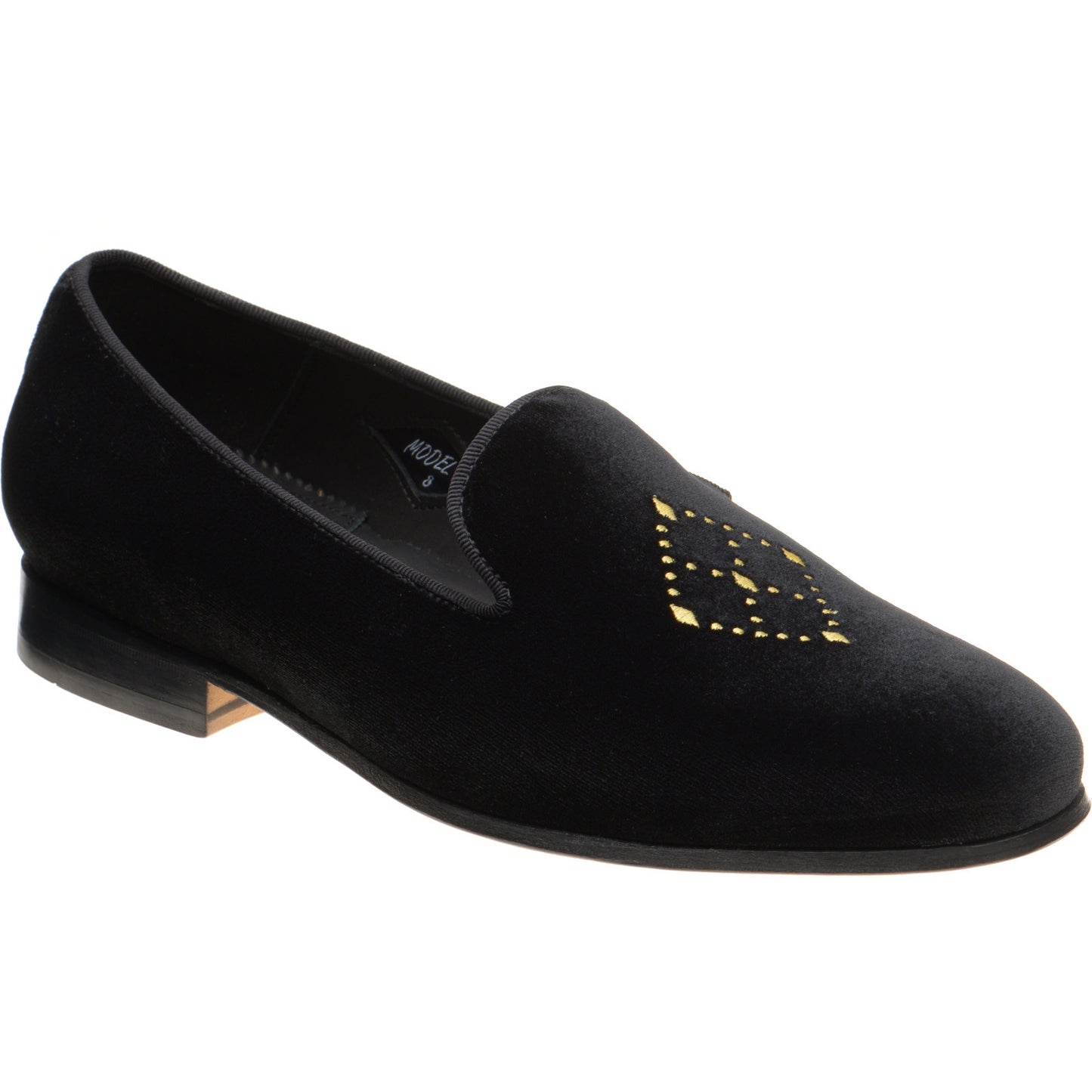 Product image for Wildsmith Model 2 mens house shoes in black velvet (second)