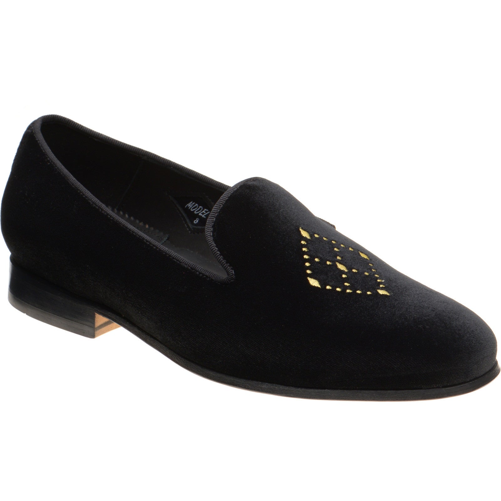 Product image for Wildsmith Model 2 mens house shoes in black velvet (second)
