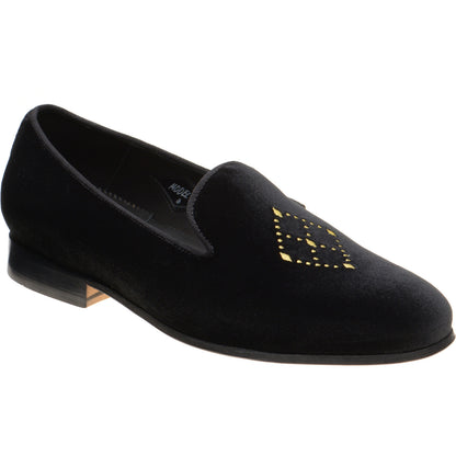 Product image for Wildsmith Model 2 mens house shoes in black velvet (second)
