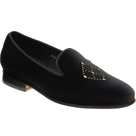 Product image for Wildsmith Model 2 mens house shoes in black velvet (second)