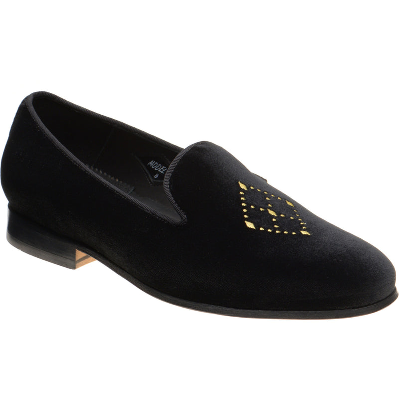Product image for Wildsmith Model 2 mens house shoes in black velvet (second)