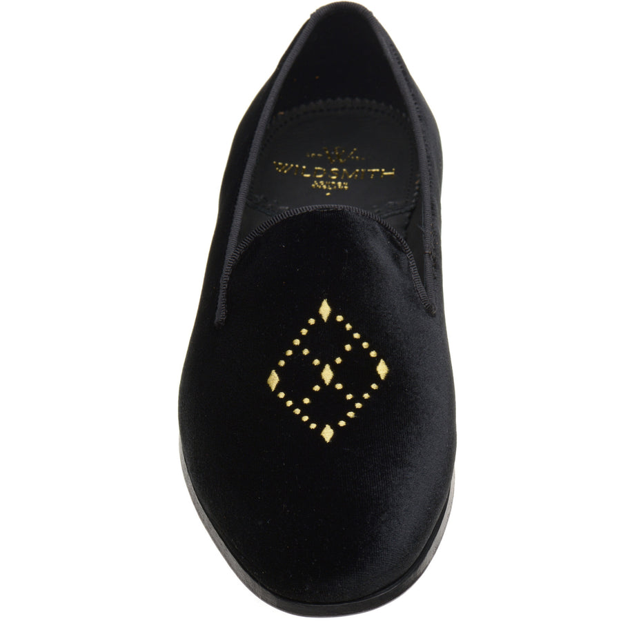 Product image for Wildsmith Model 2 mens house shoes in black velvet