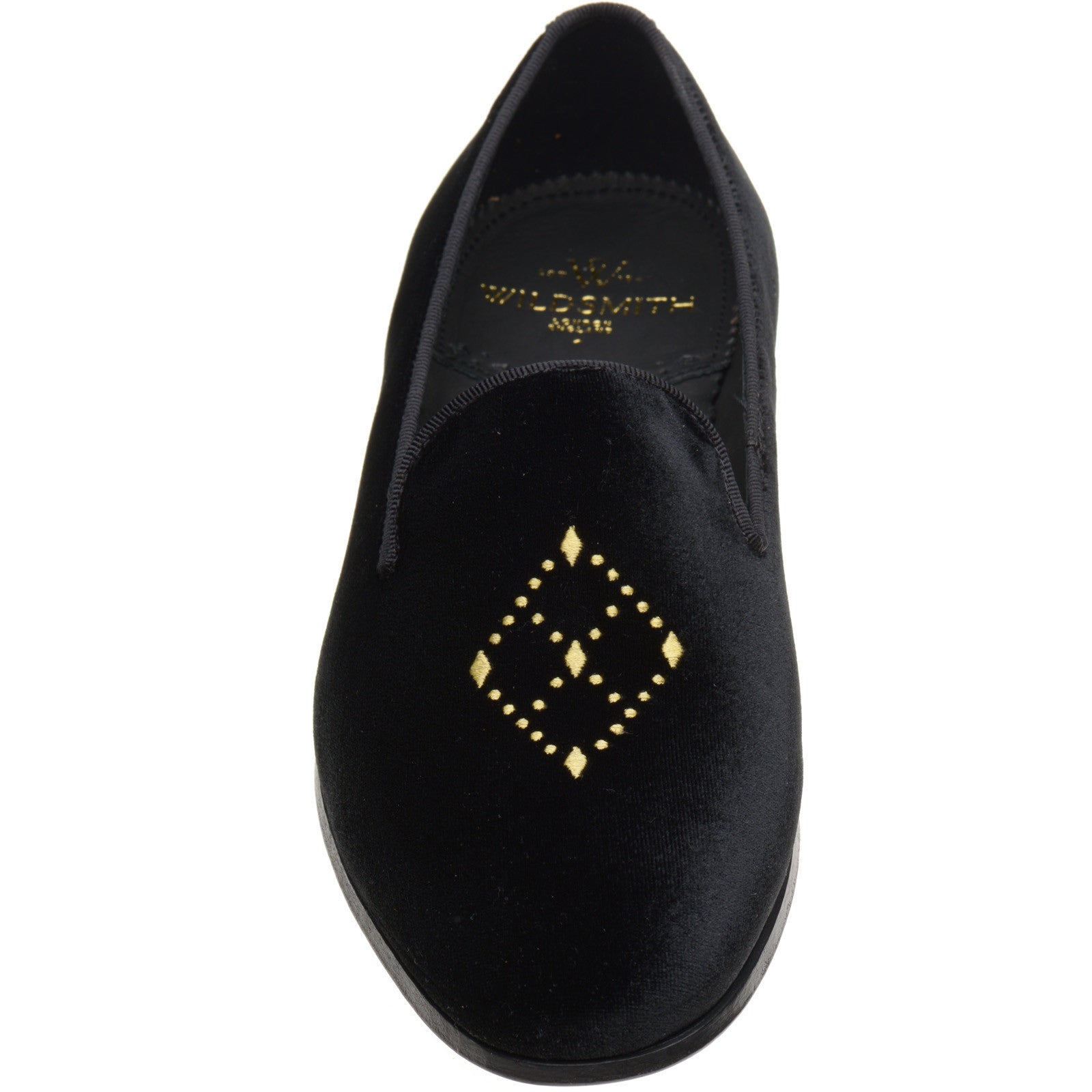 Product image for Wildsmith Model 2 mens house shoes in black velvet (second)