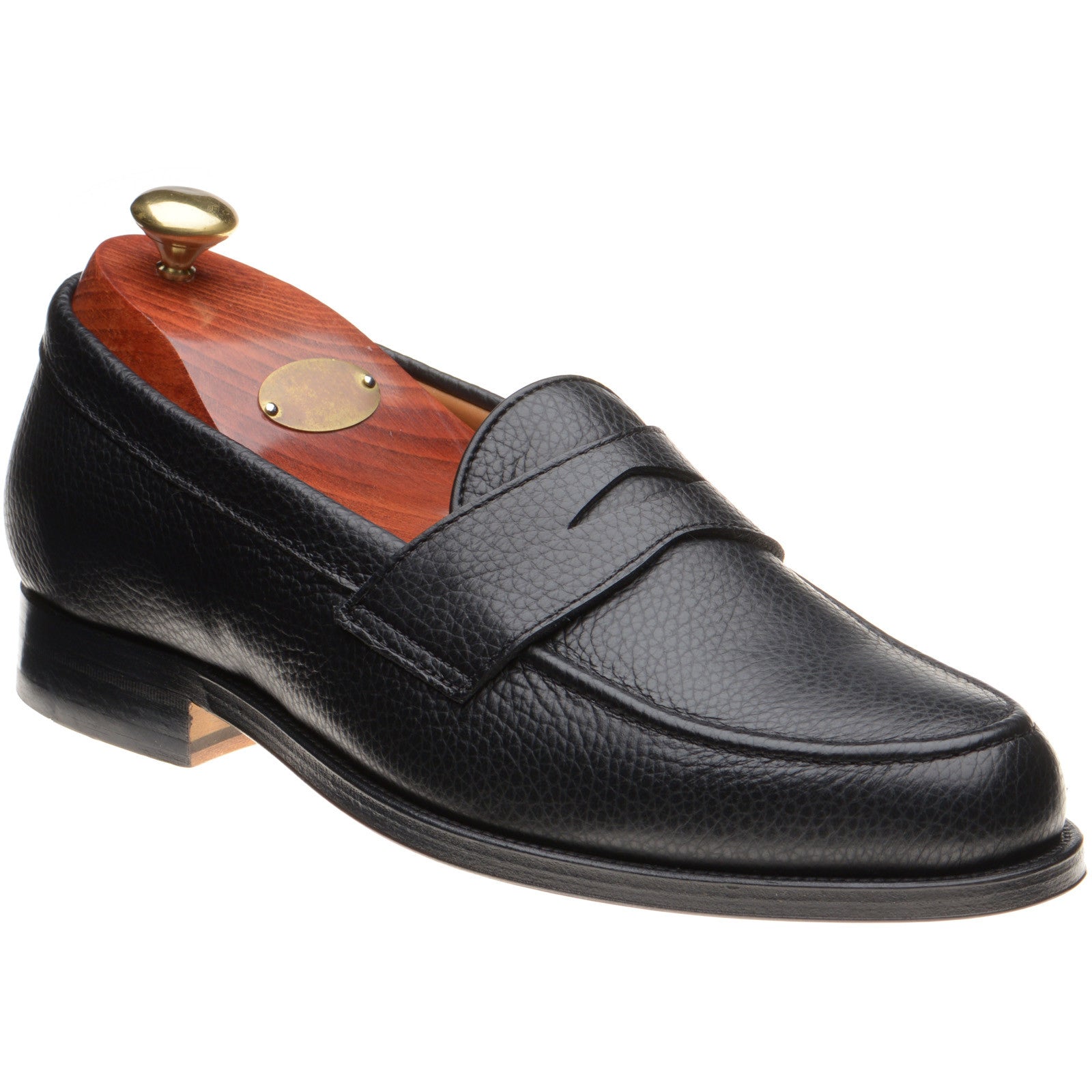 Product image for Wildsmith Model 31 mens rubber-soled loafers in black grain